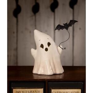 Bethany Lowe Luminary Boo With Bat Ghost Halloween Decor NEW